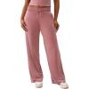True Religion Women’s Velour Sweatpants Straight Leg Track Pants with Crystal Horseshoe Logo(Nostalgia Rose)