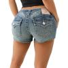 True Religion Women’s Wing HS Joey LR Cut Off Flap Big T Shorts – Gahan | Denim Shorts with Flap Pockets(Gahan)