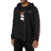 True Religion mens Antique Zip Up Logo Hoody(Jet Black)