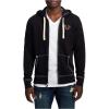 True Religion mens Classic Logo Long Sleeve Zip Up Hoodie(New Black)