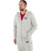 True Religion mens Classic Logo Long Sleeve Zip Up Hoodie(New Oatmeal)