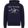 True Religion mens Metallic Buddha Fleece Hoody(Navy)