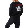True Religion womens Heritage Buddha Pullover(Jet Black)