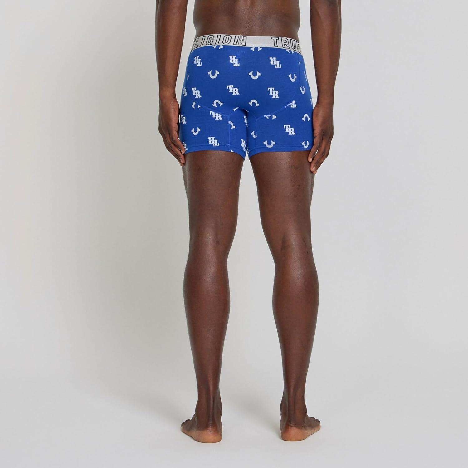 imageTrue Religion Mens Boxer Briefs Cotton Stretch Underwear for Men Pack of 6BlueBlack