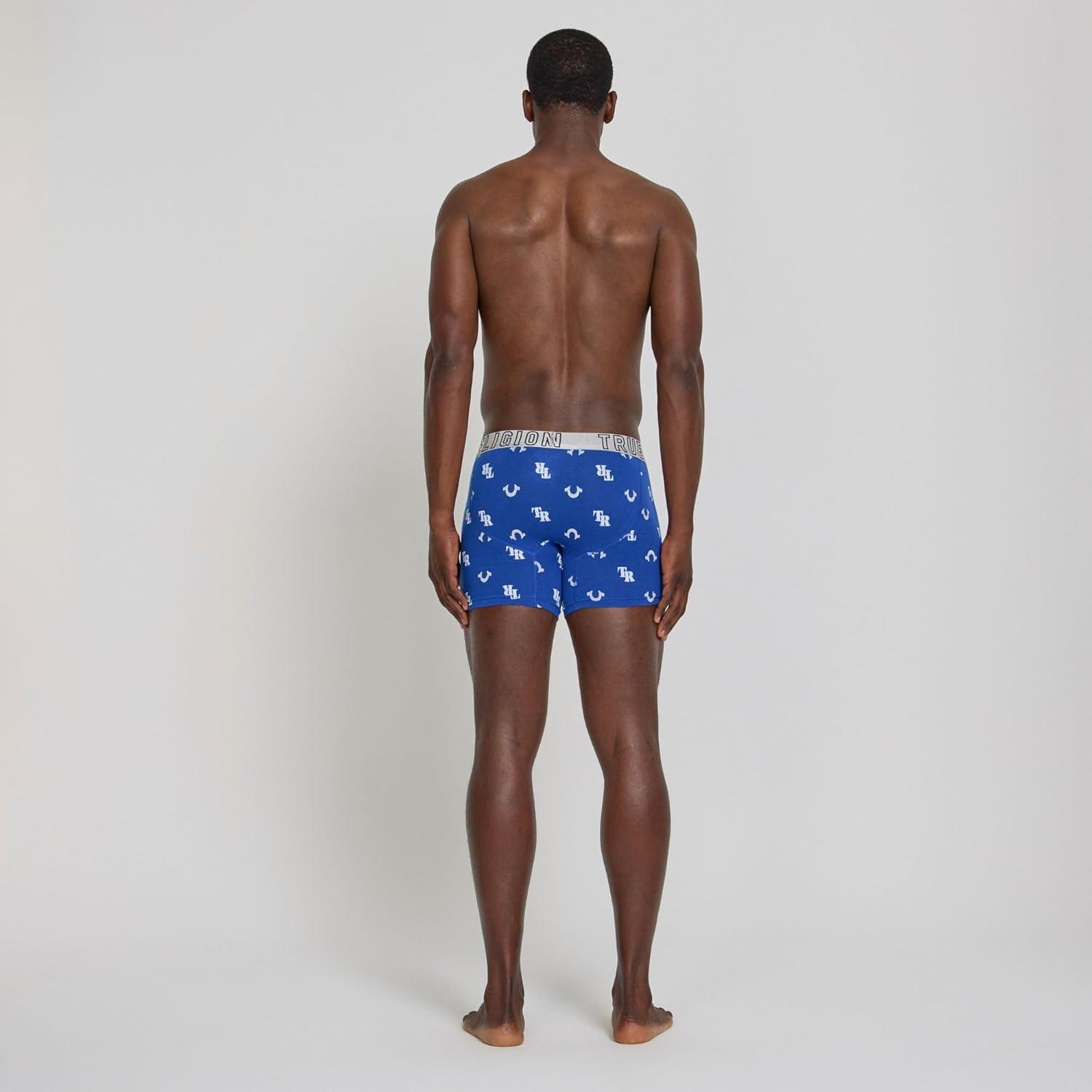 imageTrue Religion Mens Boxer Briefs Cotton Stretch Underwear for Men Pack of 6BlueBlack