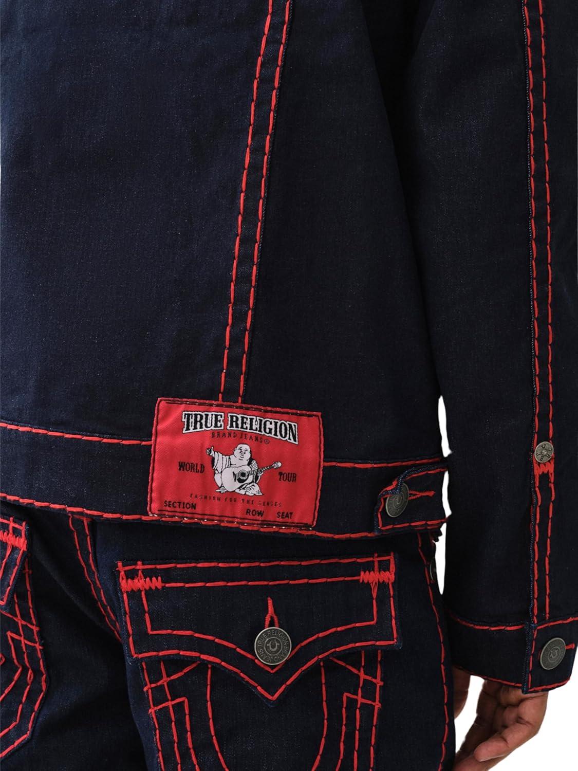 imageTrue Religion Mens Jimmy Jacket Discharge Bandana BlackRigel Dark Wash