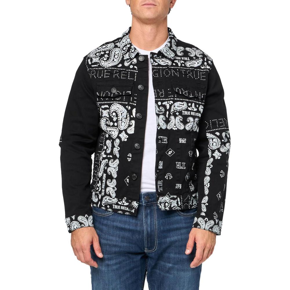 imageTrue Religion Mens Jimmy Jacket Discharge Bandana BlackBlack