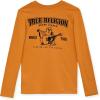 True Religion Boys Denim Set 2 Piece Boys Jeans and Long Sleeve Tee Shirt Set(Mustard-gold)