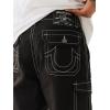 True Religion Men’s Relaxed Sn Cargo Flap Short | Cargo Shorts with Flap Pockets(Jet Black)