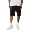 True Religion Men’s Relaxed Sn Cargo Flap Short | Cargo Shorts with Flap Pockets(Jet Black)