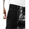 True Religion Men’s Ricky Sn No Flap 1/2″ Shorts-Discharge Bandana(Black)
