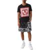 True Religion Mens Ss Fray Twill Applique Tee(Jet Black)