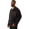 True Religion Men’s Super T Cropped Denim Jacket – Distressed Trucker with Contrast Stitching(Black Rinse)