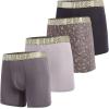 True Religion Mens Underwear 4 Pack Stretch Modal Boxer Briefs for Men(Black/Gold)