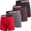 True Religion Mens Underwear 4 Pack Stretch Modal Boxer Briefs for Men(Black/Red)