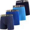 True Religion Mens Underwear 4 Pack Stretch Modal Boxer Briefs for Men(Blue/Gold)