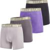 True Religion Mens Underwear 4 Pack Stretch Modal Boxer Briefs for Men(Purple/Gold)
