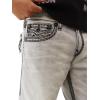 True Religion Ricky Super QT Jeans for Men – 34” – Men’s Denim(Gritstone Grey Wash)