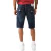 True Religion Mens Ricky Sn Flap 1/2″ Short Raw Hem(Muddy Waters)