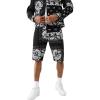 True Religion Men’s Ricky Sn No Flap 1/2″ Shorts-Discharge Bandana(Black)
