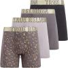 True Religion Mens Underwear 4 Pack Stretch Modal Boxer Briefs for Men(Black/Gold)