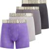 True Religion Mens Underwear 4 Pack Stretch Modal Boxer Briefs for Men(Purple/Gold)