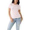 True Religion Women’s Crystal Horseshoe Box Crewneck Tee(Winter White)