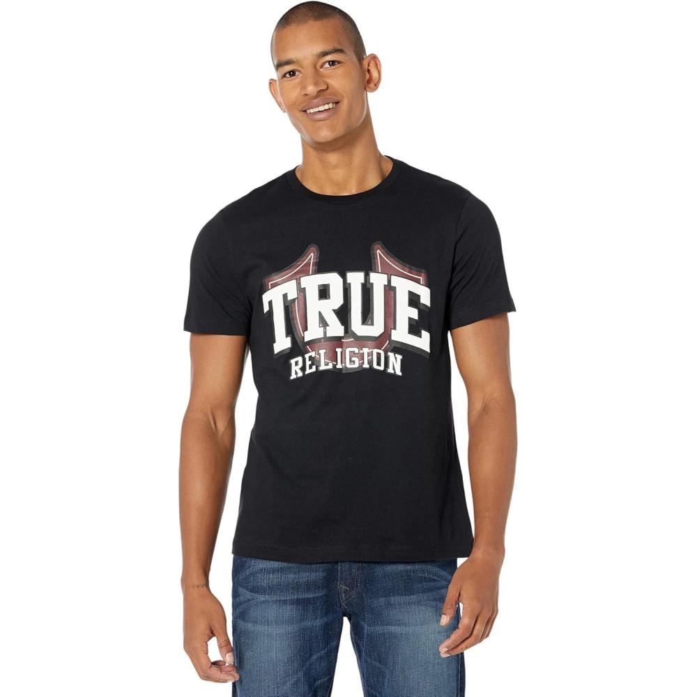 imageTrue Religion Mens Ss True Logo TeeJet Black