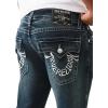True Religion Ricky FLP Lurx Warped HS SN Jeans for Men – 34”(Night Rush Blue Black Wash)
