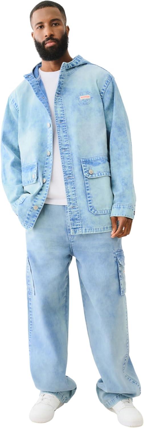 imageTrue Religion Mens Big T Utility Cargo PantsSetoff Blue Wash