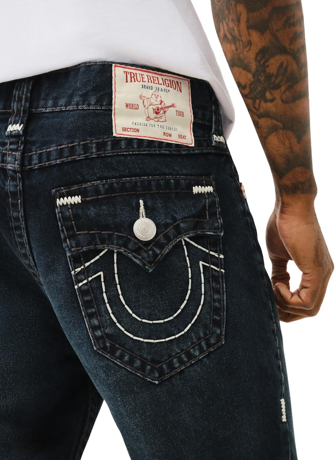 imageTrue Religion Mens Ricky Super T Flap 12quotKillarney Dark Wash