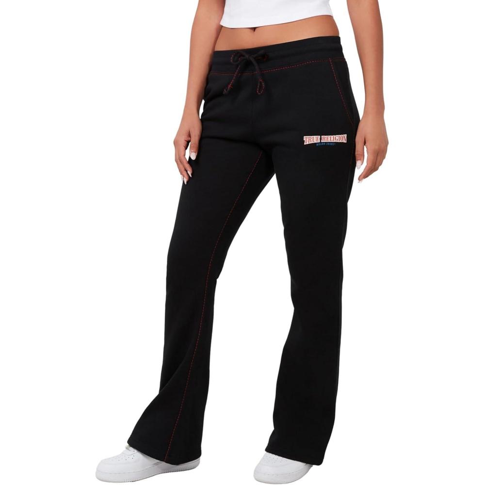 imageTrue Religion Big T Bootcut Active Bottom Pants for WomensJet Black
