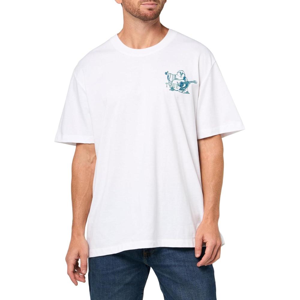 imageTrue Religion Mens Crinkle Paint TeeOptic White