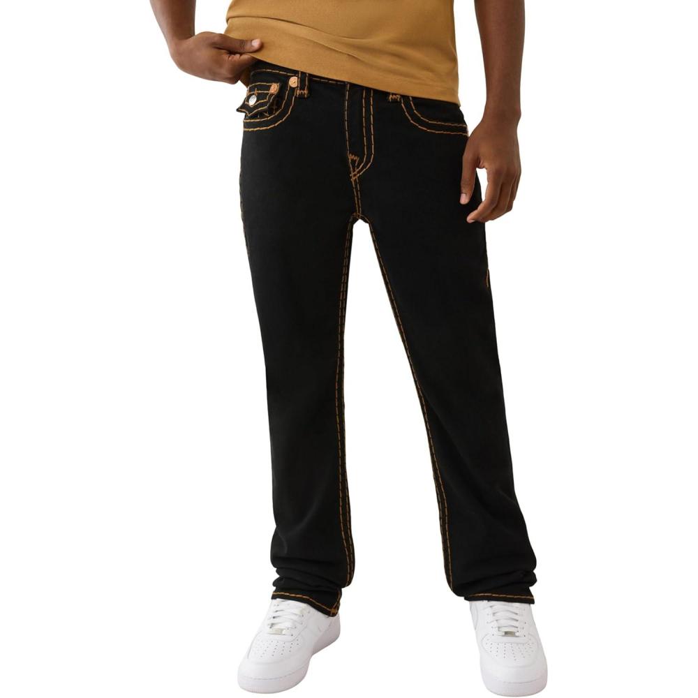 imageTrue Religion Mens Ricky Super T Flap Jeans  Flap Back PocketsBlack Rinse