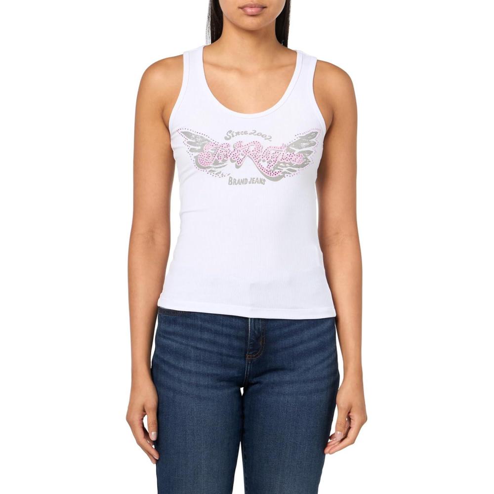 imageTrue Religion Womens Heritage Wing Classic Tank TopOptic White