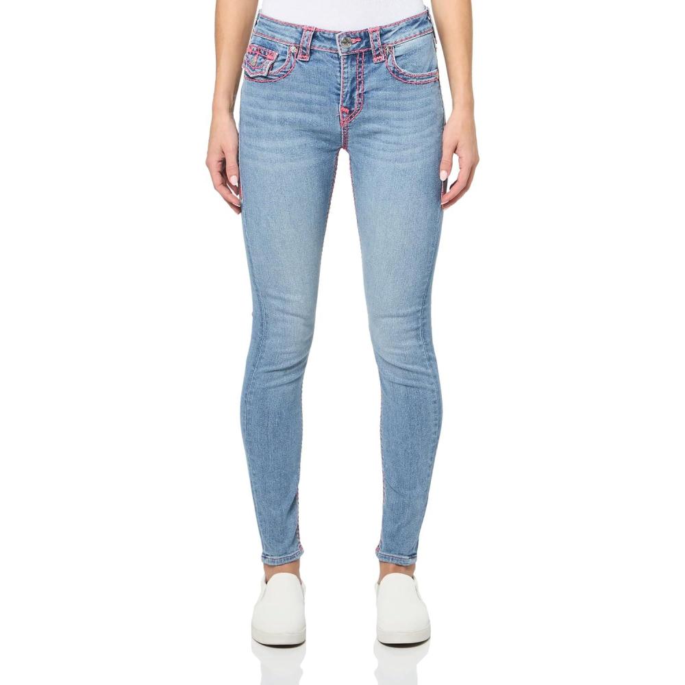 imageTrue Religion Womens Jennie Mid Rise Skinny Flap Super TSan Clemente