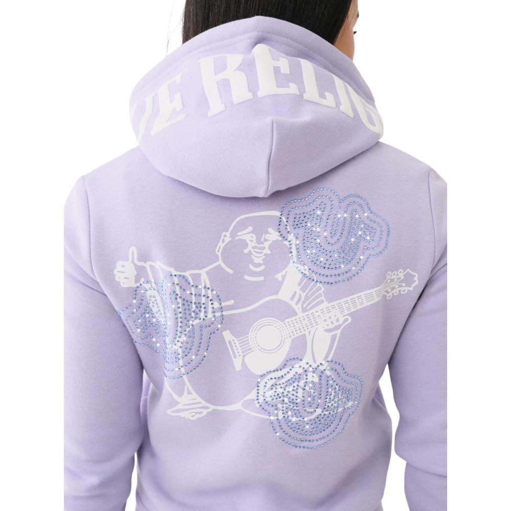 imageTrue Religion womens Crystal Classic Zip HoodieHeirloom Lilac