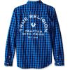 True Religion Boys’ Buffalo Plaid Woven Shirt(Imperial Blue)