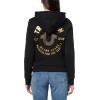 True Religion Circular Terry Zipped Hoodie for women(Jet Black)