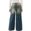 True Religion Jessie Super Baggy Flap Big T Women’s Denim Pants – Distressed Wide Leg, Vintage Fit