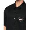 True Religion Men’s Graphic Short Sleeve Camp Shirt – Button-Up Relaxed Fit Casual Shirt(Jet Black)