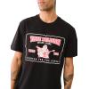 True Religion Men’s High Density SRS Railroad Tee – Short Sleeve T-Shirt with Bold Railroad Graphic Design(Jet Black)