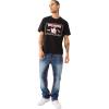 True Religion Men’s High Density SRS Railroad Tee – Short Sleeve T-Shirt with Bold Railroad Graphic Design(Jet Black)