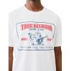 True Religion Men’s High Density SRS Railroad Tee – Short Sleeve T-Shirt with Bold Railroad Graphic Design(Optic White)