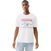 True Religion Men’s High Density SRS Railroad Tee – Short Sleeve T-Shirt with Bold Railroad Graphic Design(Optic White)