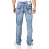 True Religion Mens Ricky Super T Flap 1/2″(Big Sandy Medium Wash With Rips)