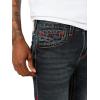 True Religion Mens Ricky Super T Flap 1/2″(Chanson Blue Blk Wash With Rips)