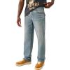 True Religion Men’s Ricky Super T Flap Jeans – Flap Back Pockets(Alley Loop Light Wash)