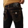 True Religion Men’s Ricky Super T Flap Jeans – Flap Back Pockets(Black Rinse)
