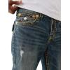 True Religion Men’s Ricky Super T Flap Jeans – Flap Back Pockets(Dark Dusty Trail Wash)
